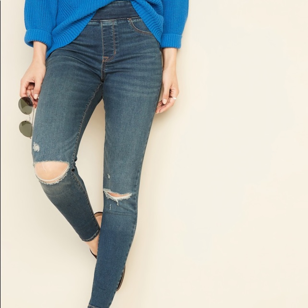 Mid-Rise Distressed Rockstar Jeggings for Women